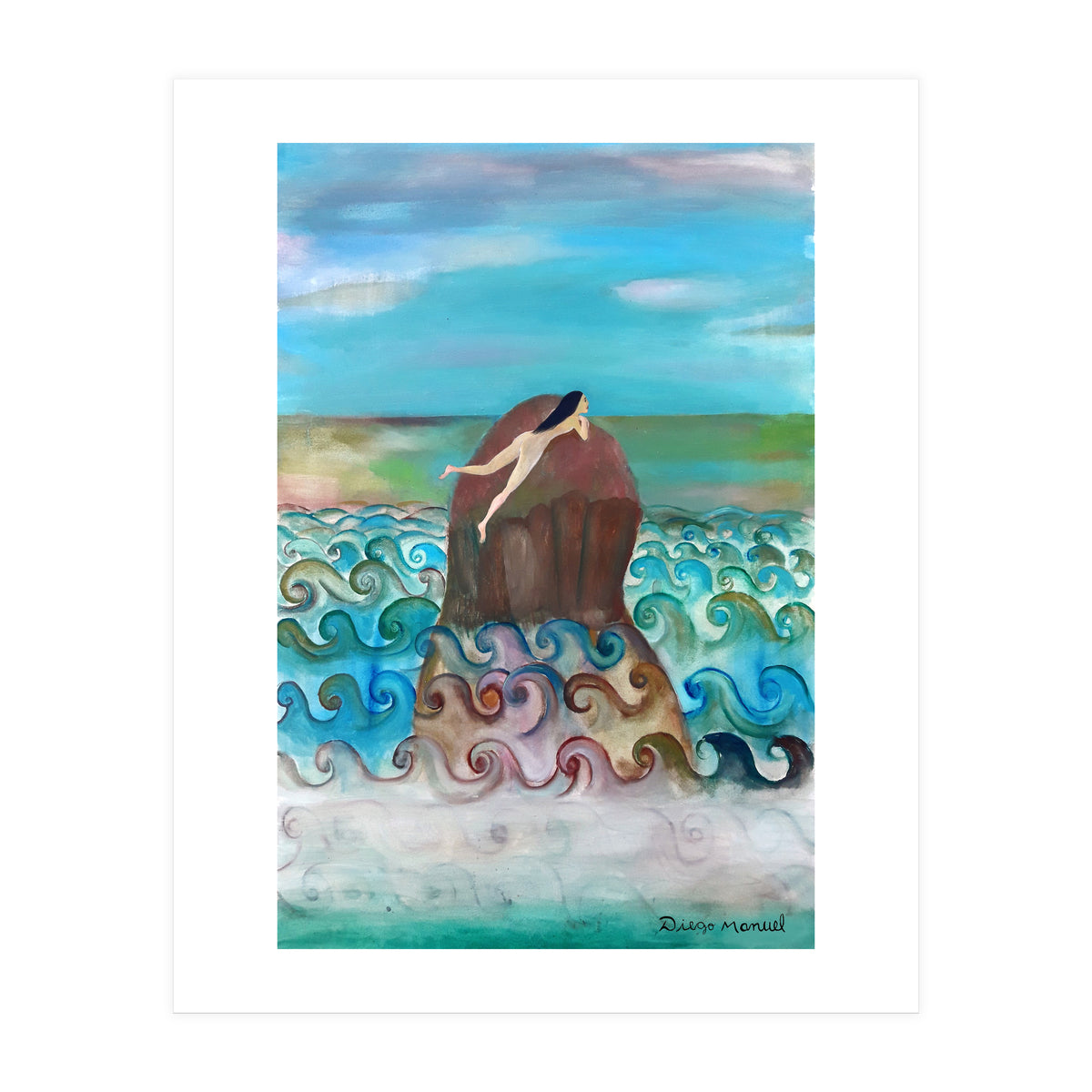 Chica Tomando Sol (Print Only)