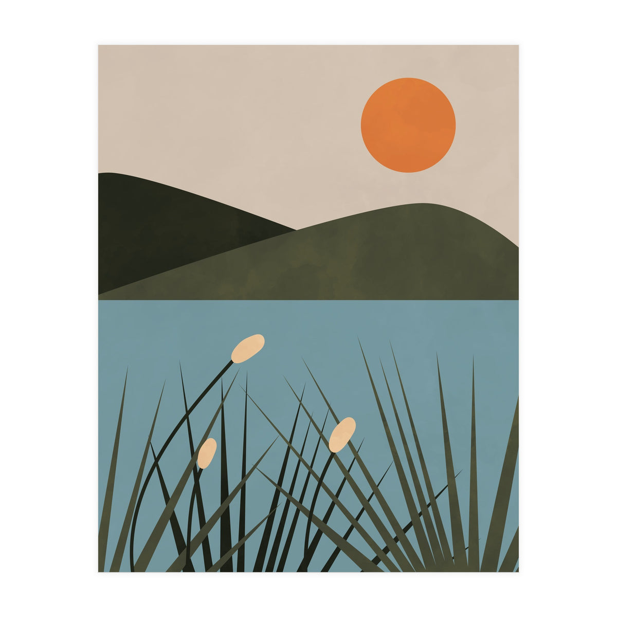 Mountain Lake Sun Boho (Print Only)
