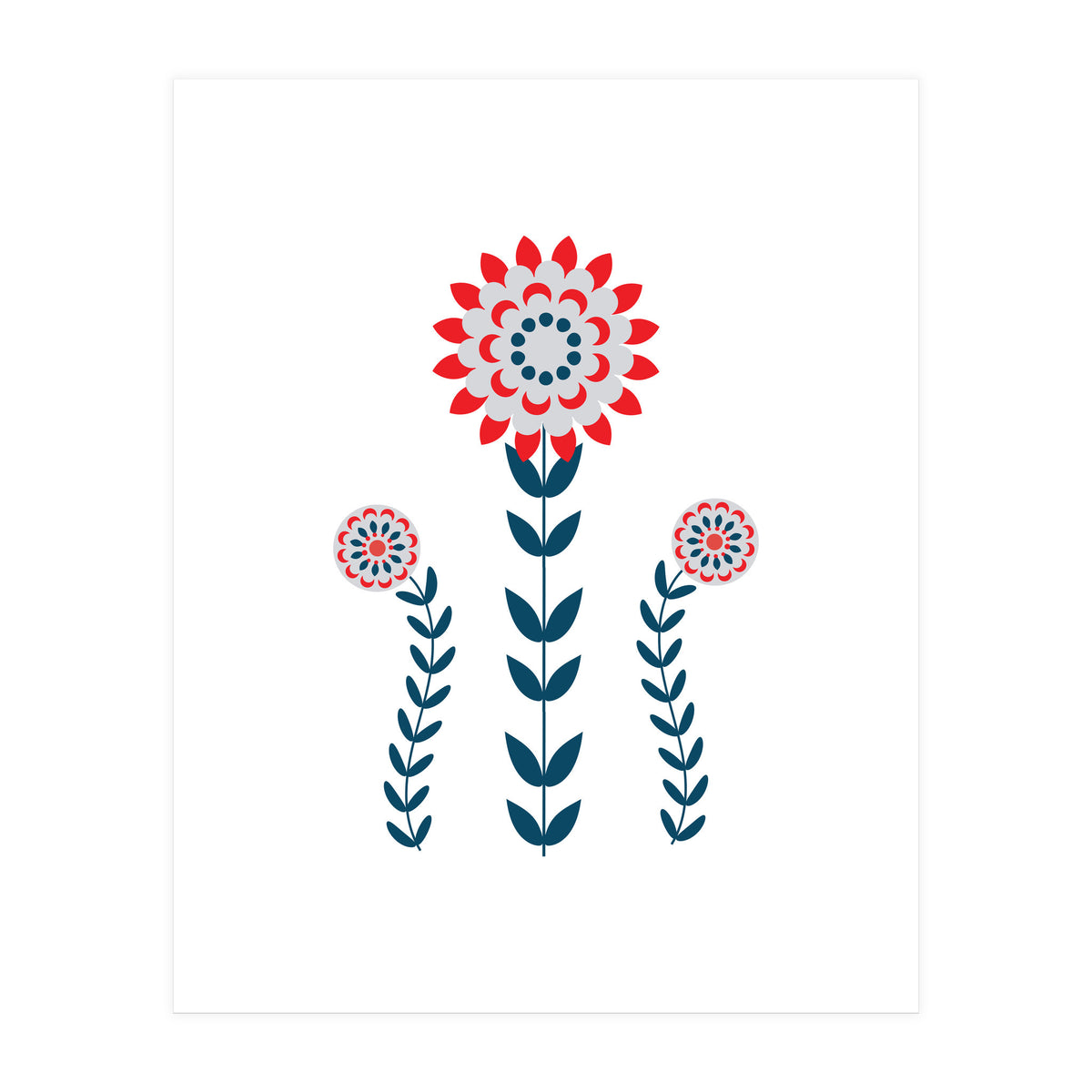 Scandi Folk Flowers  (Print Only)