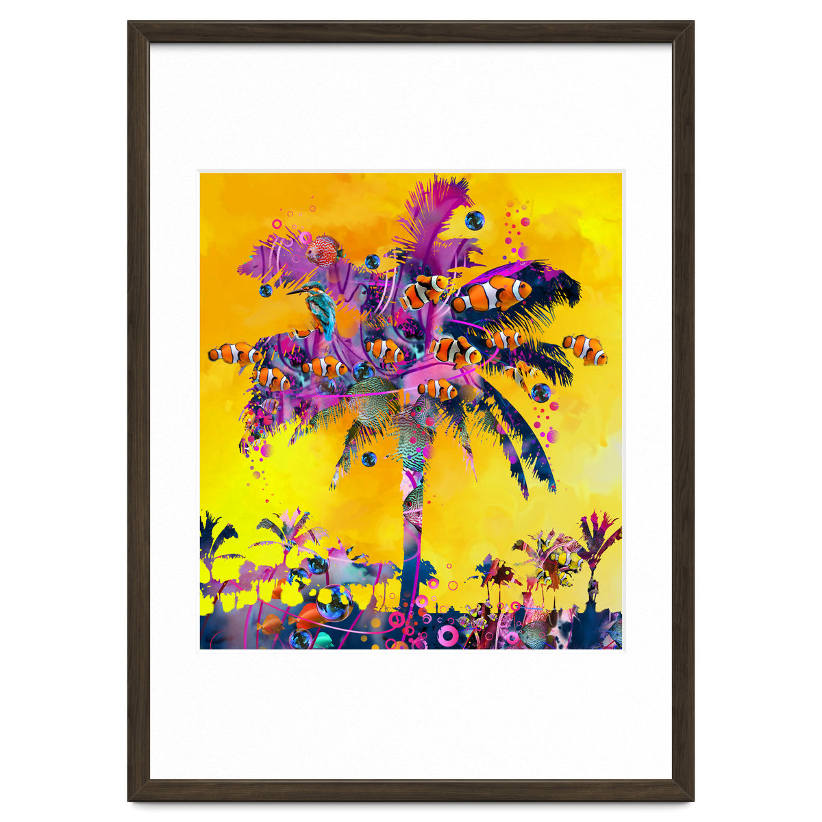 Purple Palm with Fish