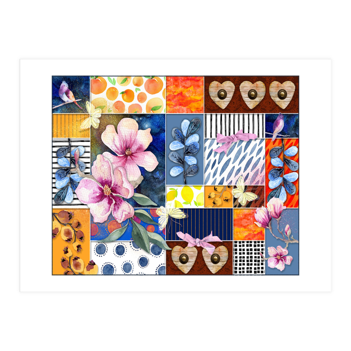 Romantic Floral Collage (Print Only)