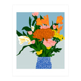 Potted Happiness | Flower Pot Botanical Floral Still Life | Eclectic Plants Modern Bohemian Décor (Print Only) thumbnail