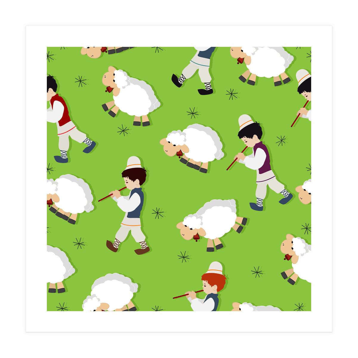 Shepherd And Flock (Print Only)