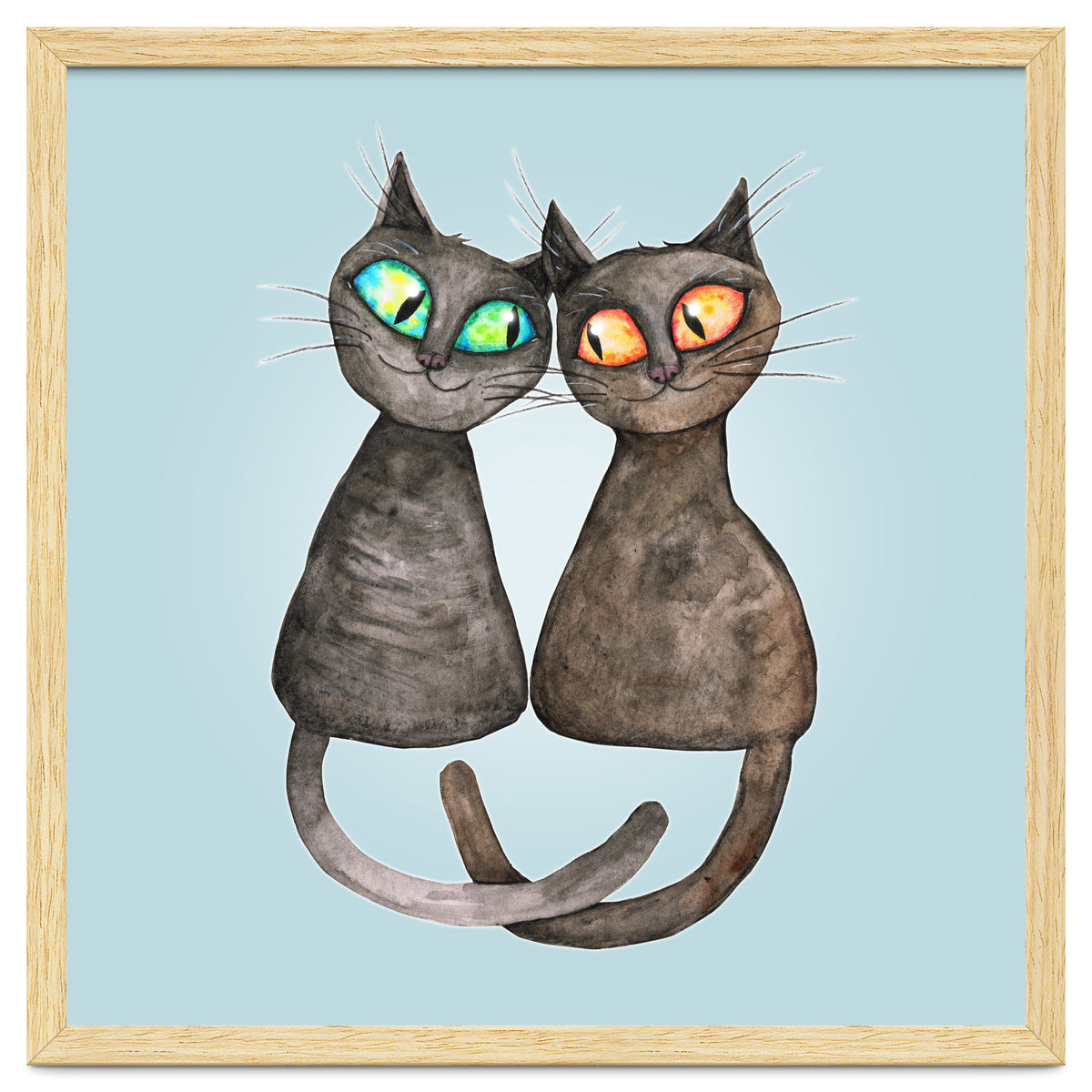 Two cute loving cats