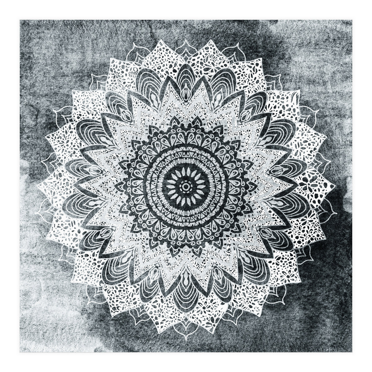 Bohochic Mandala In Gray (Print Only)