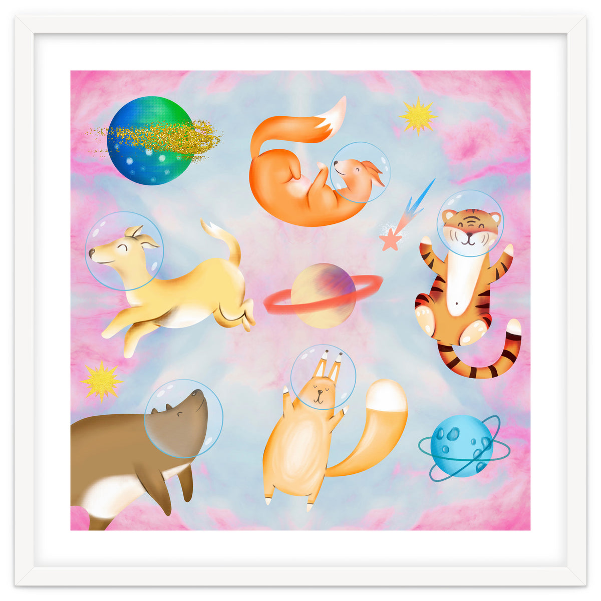 Happy Animals In The Space