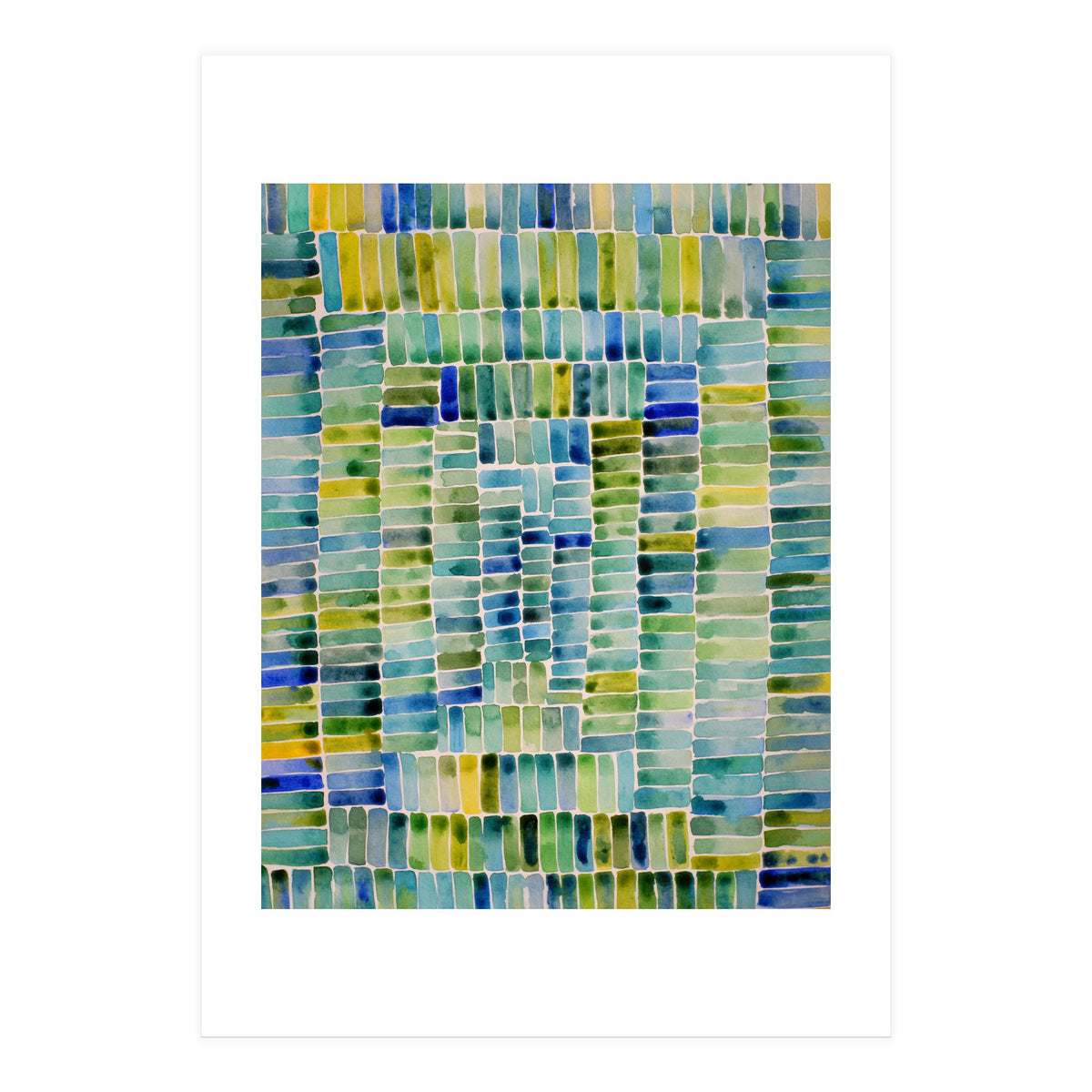 Abstract rectangle pattern in green (Print Only)