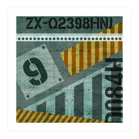 Abstract Industrial Slate And Stripes (Print Only)