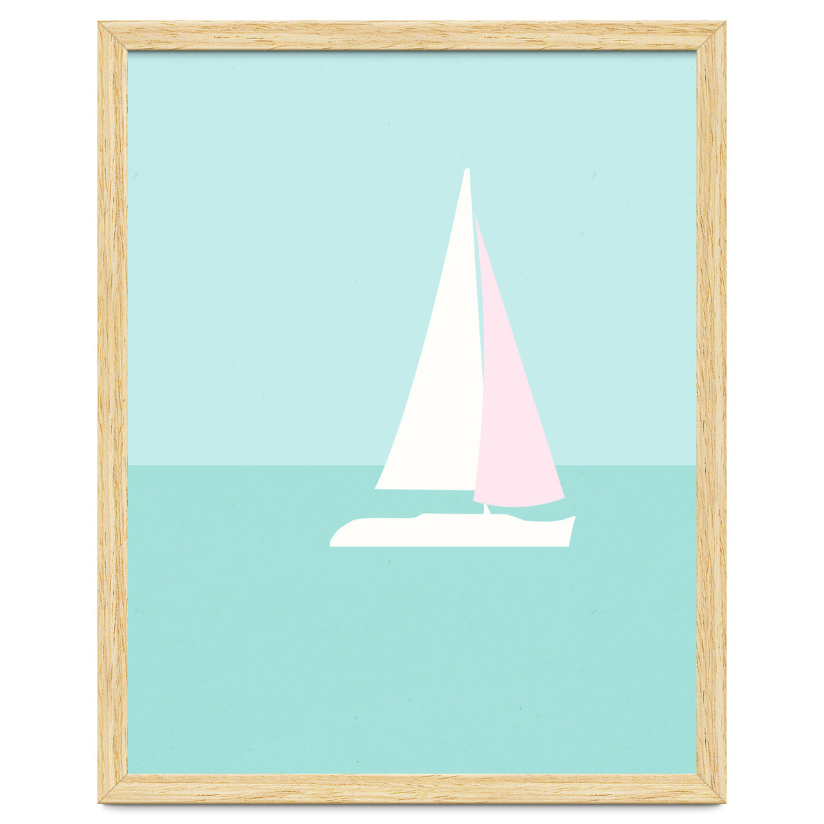 Minimal Sailboat - Turquoise Coast