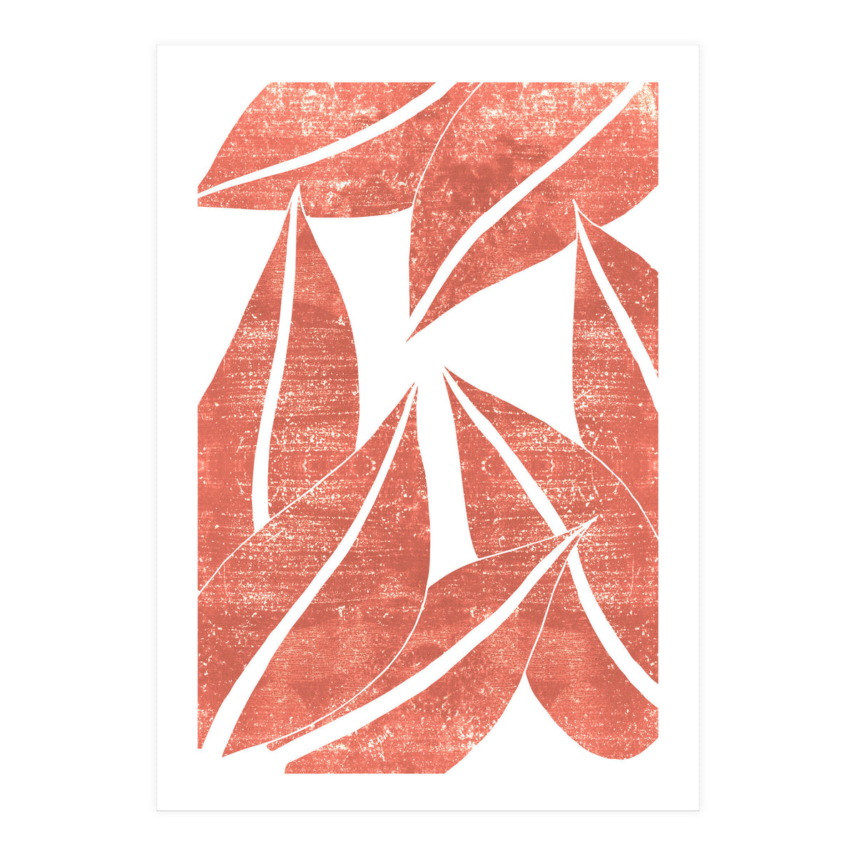 Abstract Terracotta Leaves 1 - Burnt Orange (Print Only)