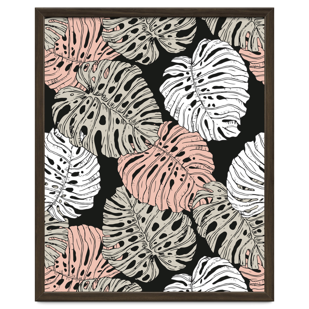 Monstera in the darkness of the jungle