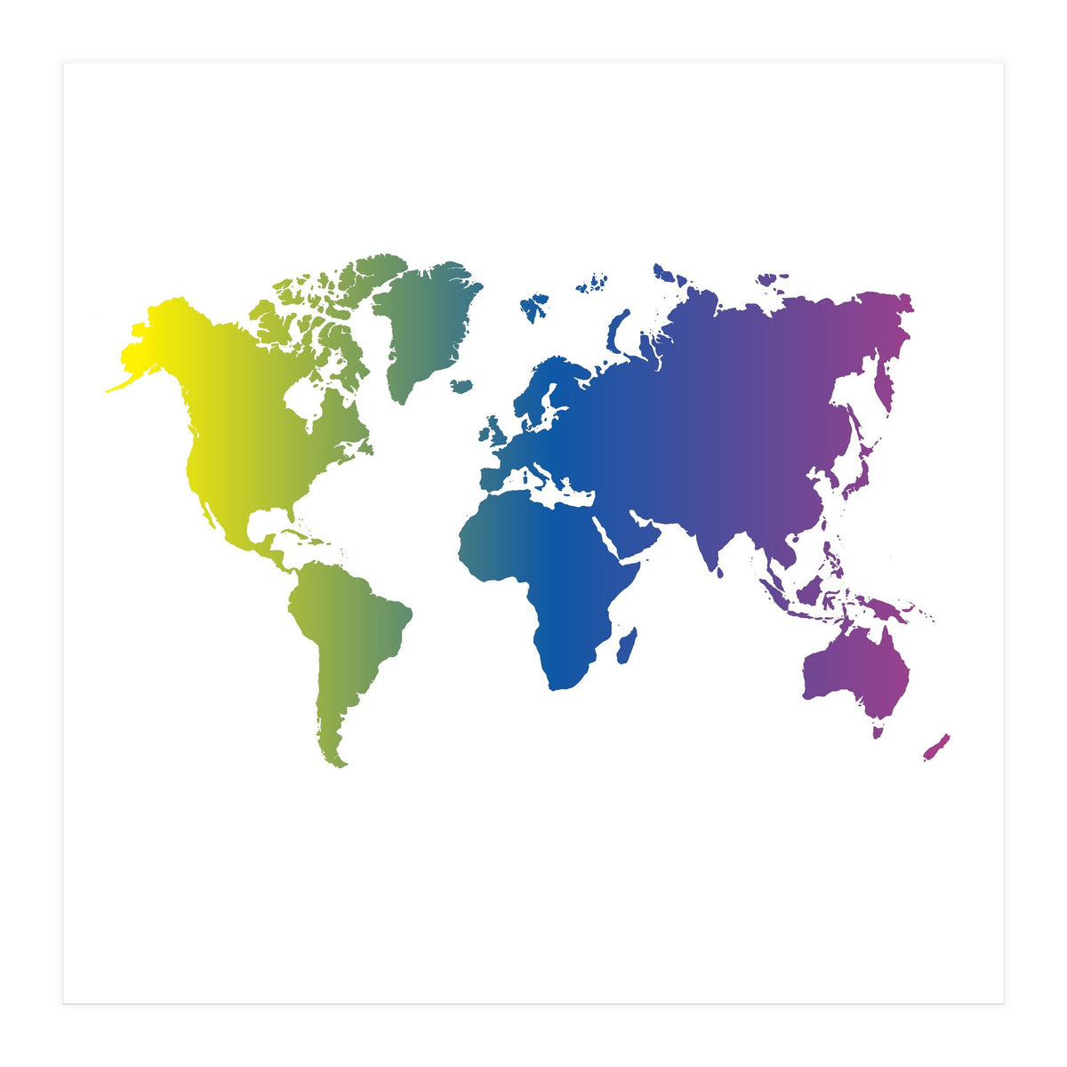 Multicolor World Map (Print Only)