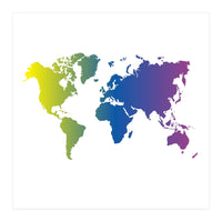 Multicolor World Map (Print Only)