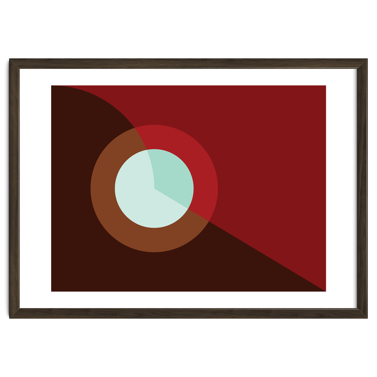 Geometric Shapes No. 2 - deep reds & turquoise