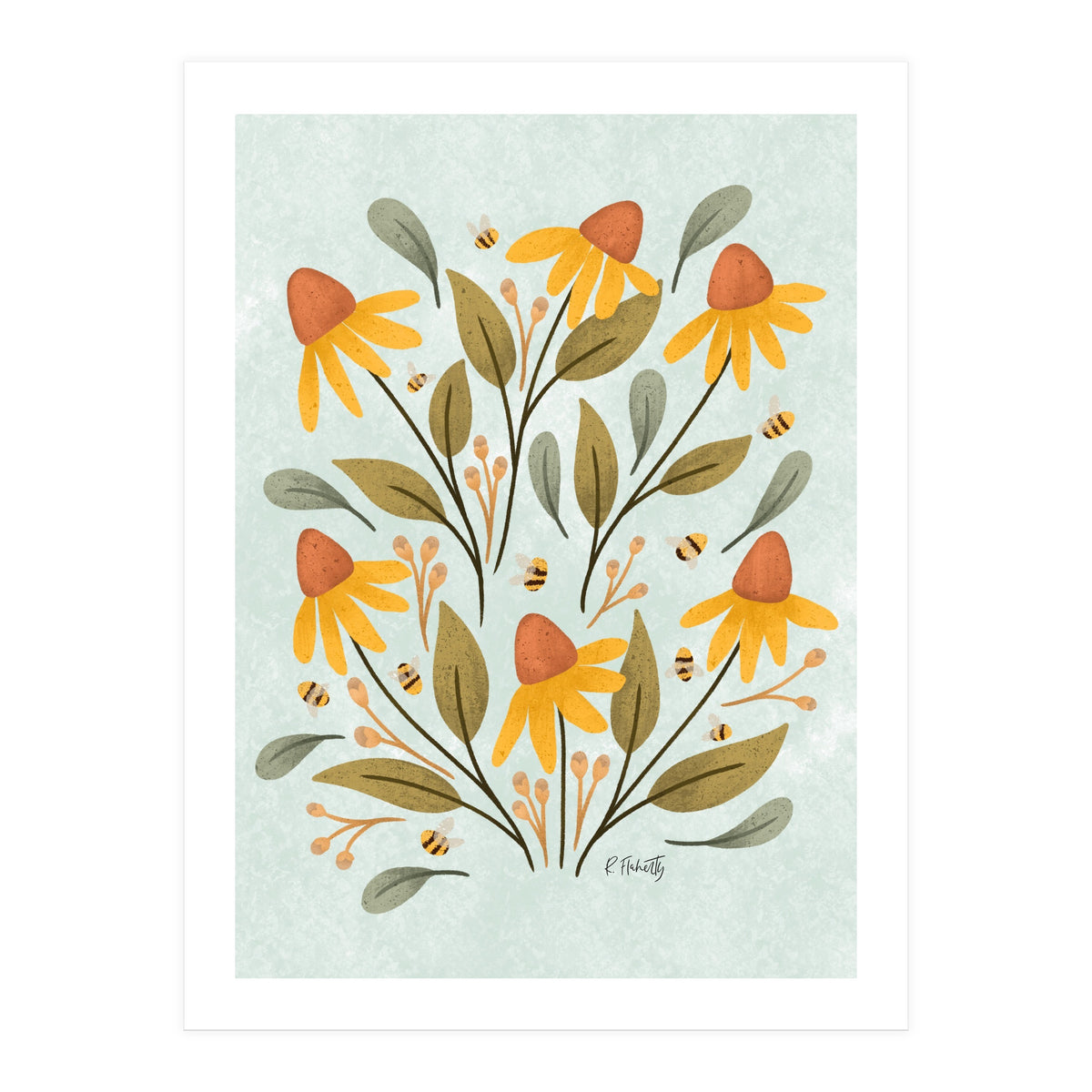 Daisies and Bumblebees (Print Only)