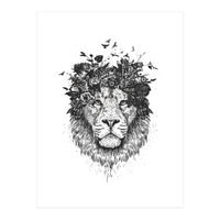 Floral Lion Bw (Print Only)