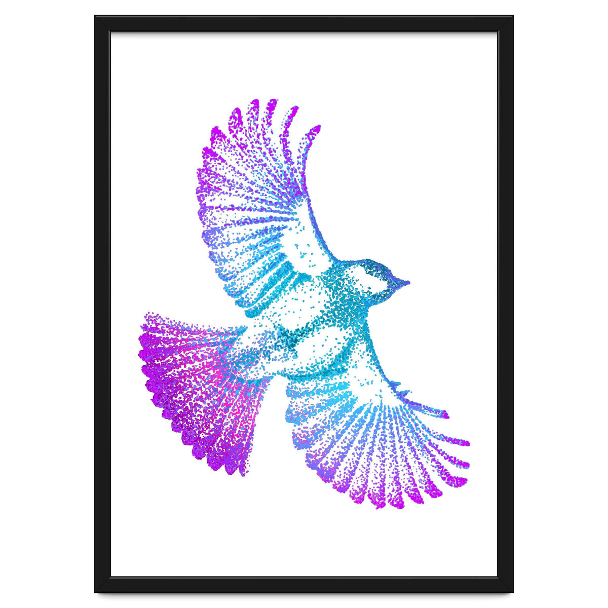 Flying Bird in Electric Blue