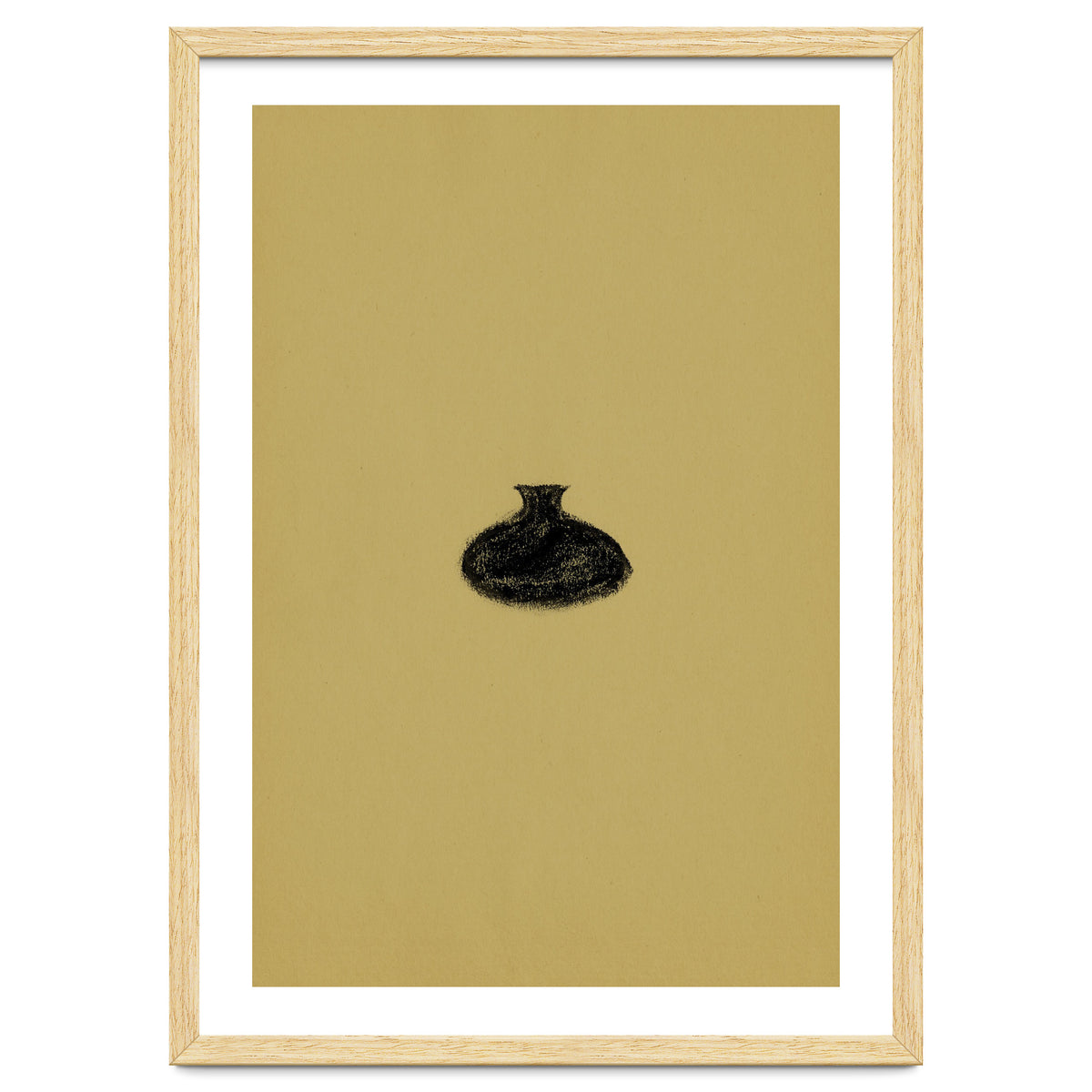 Olive green and black vase