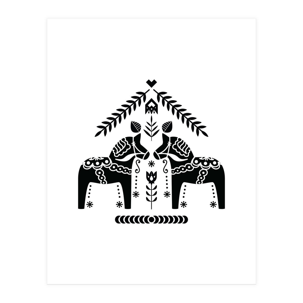 Swedish Dala Horse Folk Pattern (Print Only)