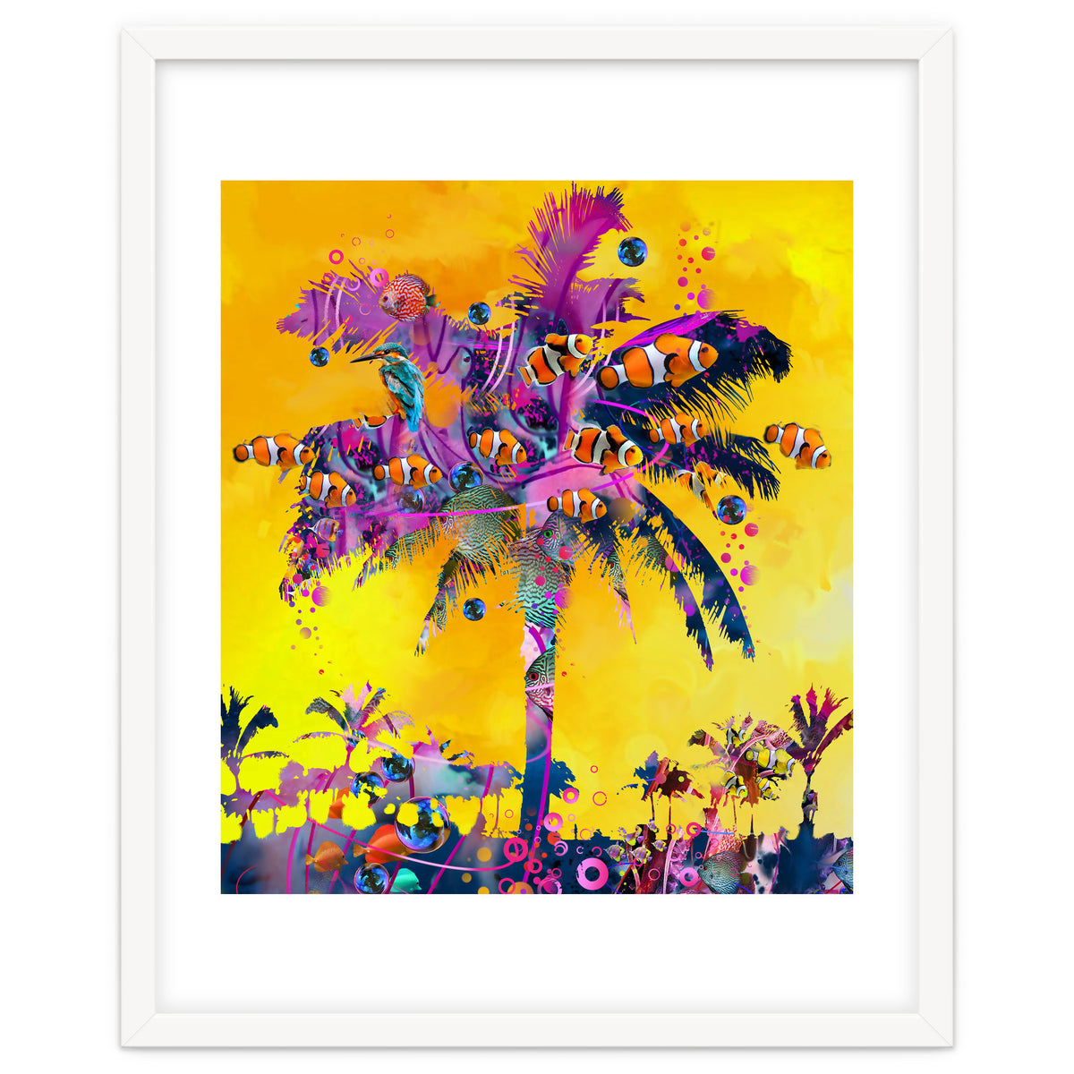 Purple Palm with Fish