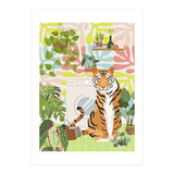 Tiger in Matisse Style Bathroom (Print Only) thumbnail