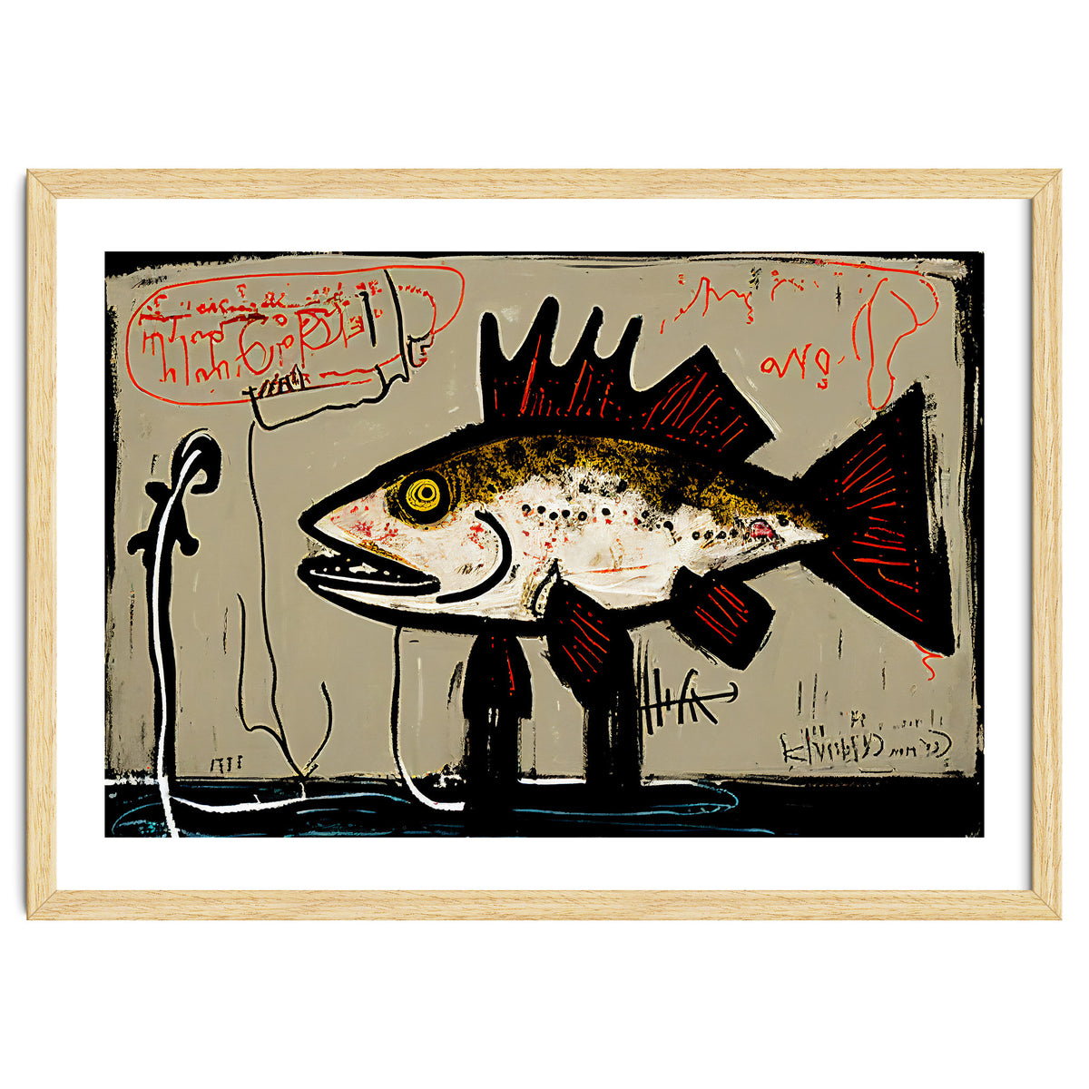 Brown Trout in Abstract Style Painting