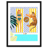 How To Vacay With Your Tiger, Human Animal Connection Illustration, Tropical Travel Morocco Painting