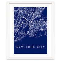 New York City Streets Blue Map