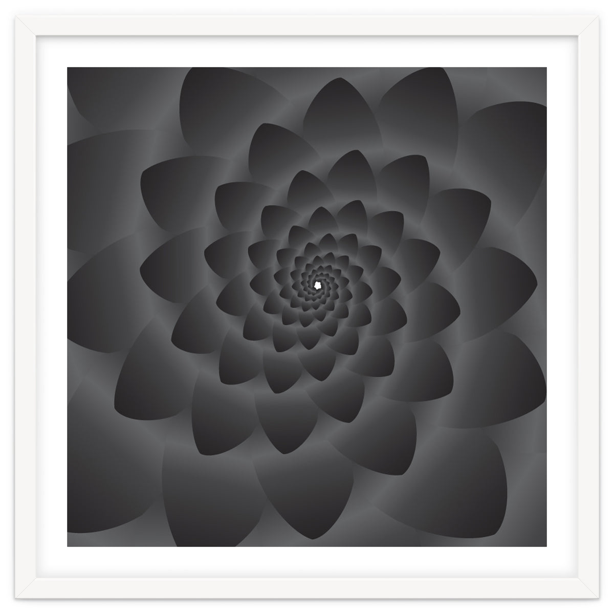 3 D Modern Black Floral