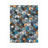 Colorful Concrete Cubes - Blue, Grey, Brown (Print Only) thumbnail