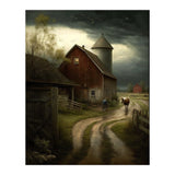 19th Century Farm Scene Oil Painting (Print Only) thumbnail