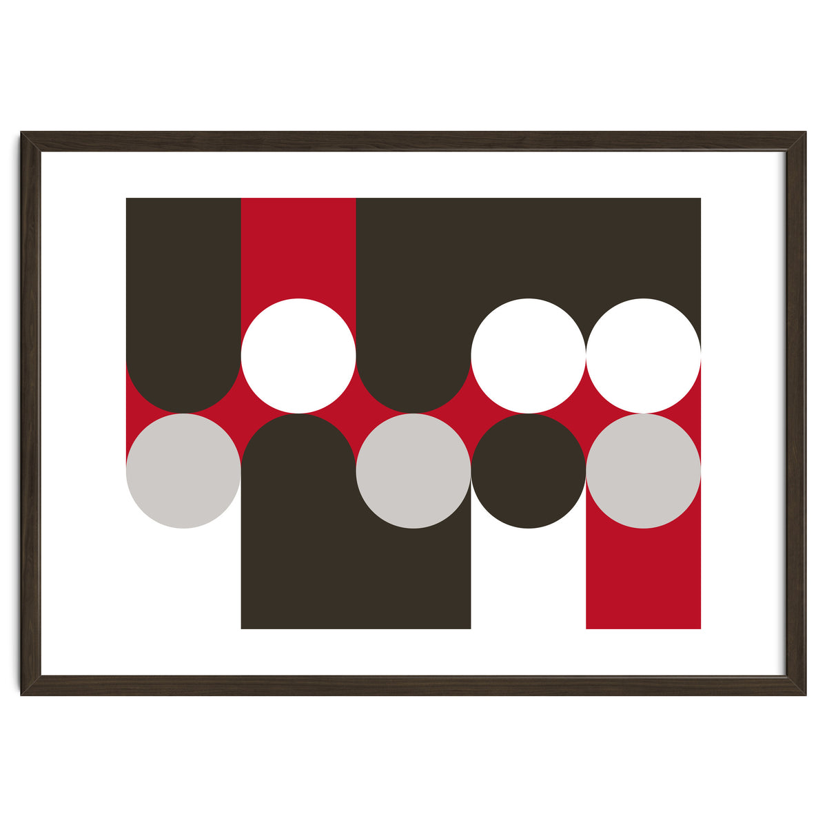 Geometric Shapes No. 33 - brown, red & white