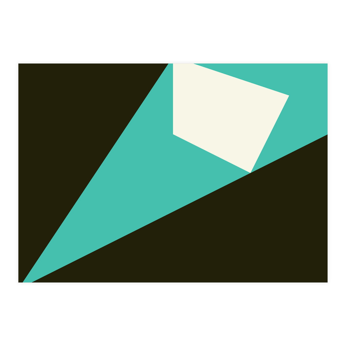 Geometric Shapes No. 72 - turquoise, white & black (Print Only)