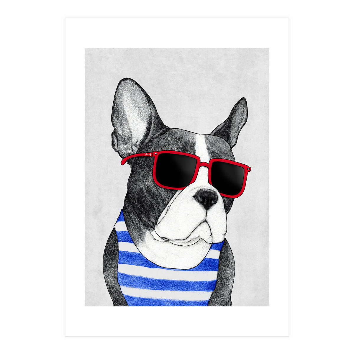 Frenchie Summer Style (Print Only)