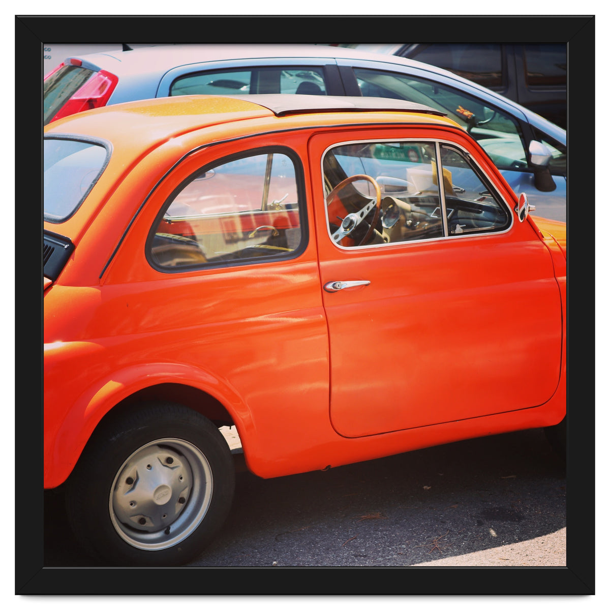 Classic orange Fiat 500