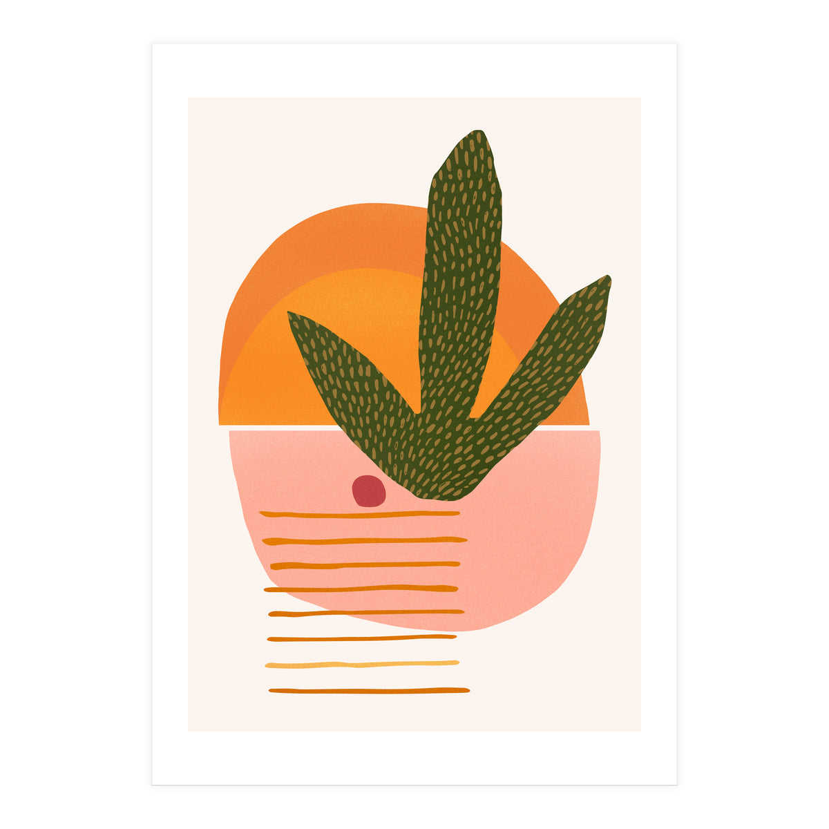 Desert Sunset With Cactus And Cherry (Print Only)