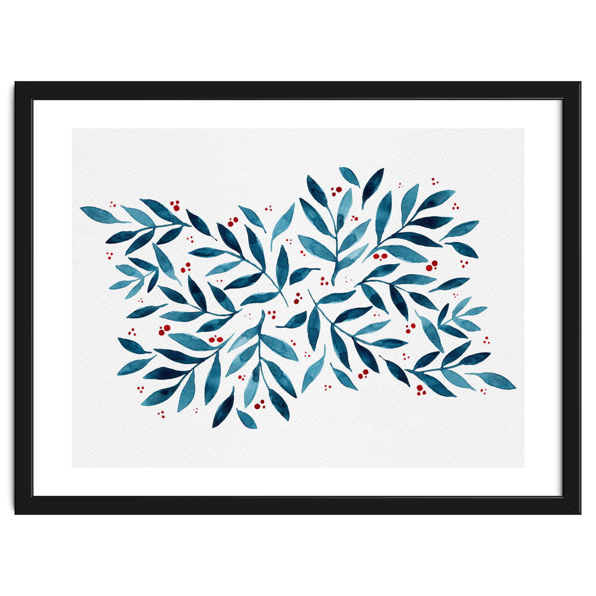 Teal Branches And Dots