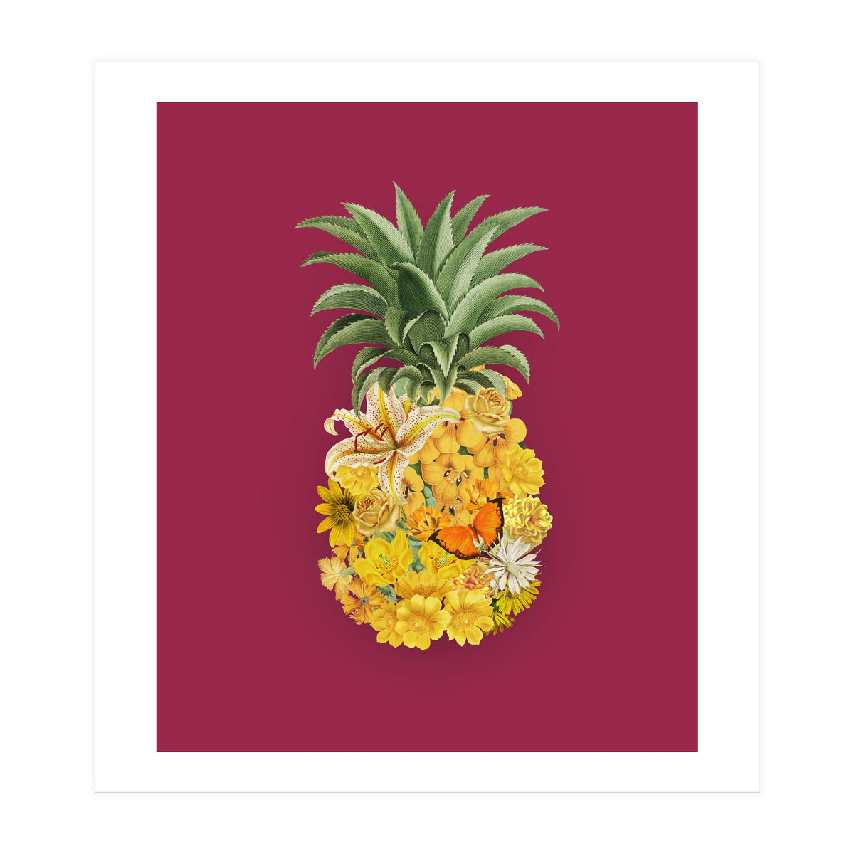 Pineapple Floral Pink (Print Only)