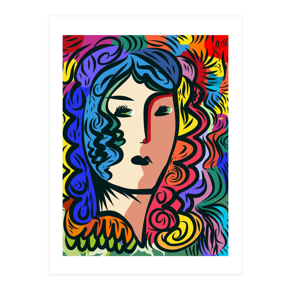 Rainbow Portrait Girl (Print Only)