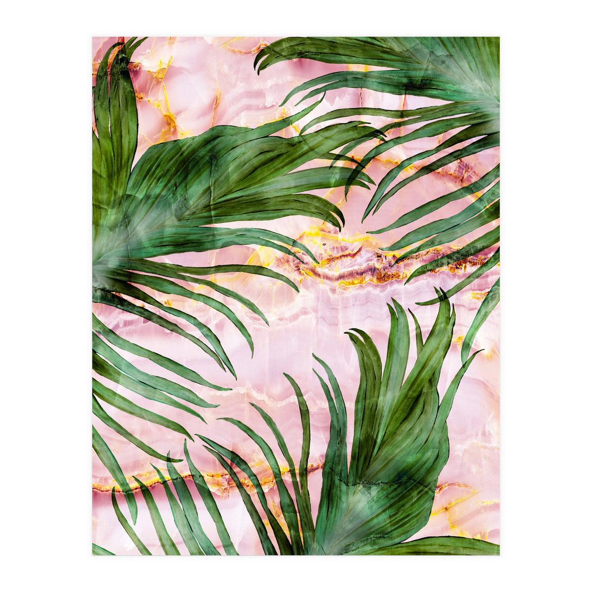 Palm leaf on marble 01 (Print Only)