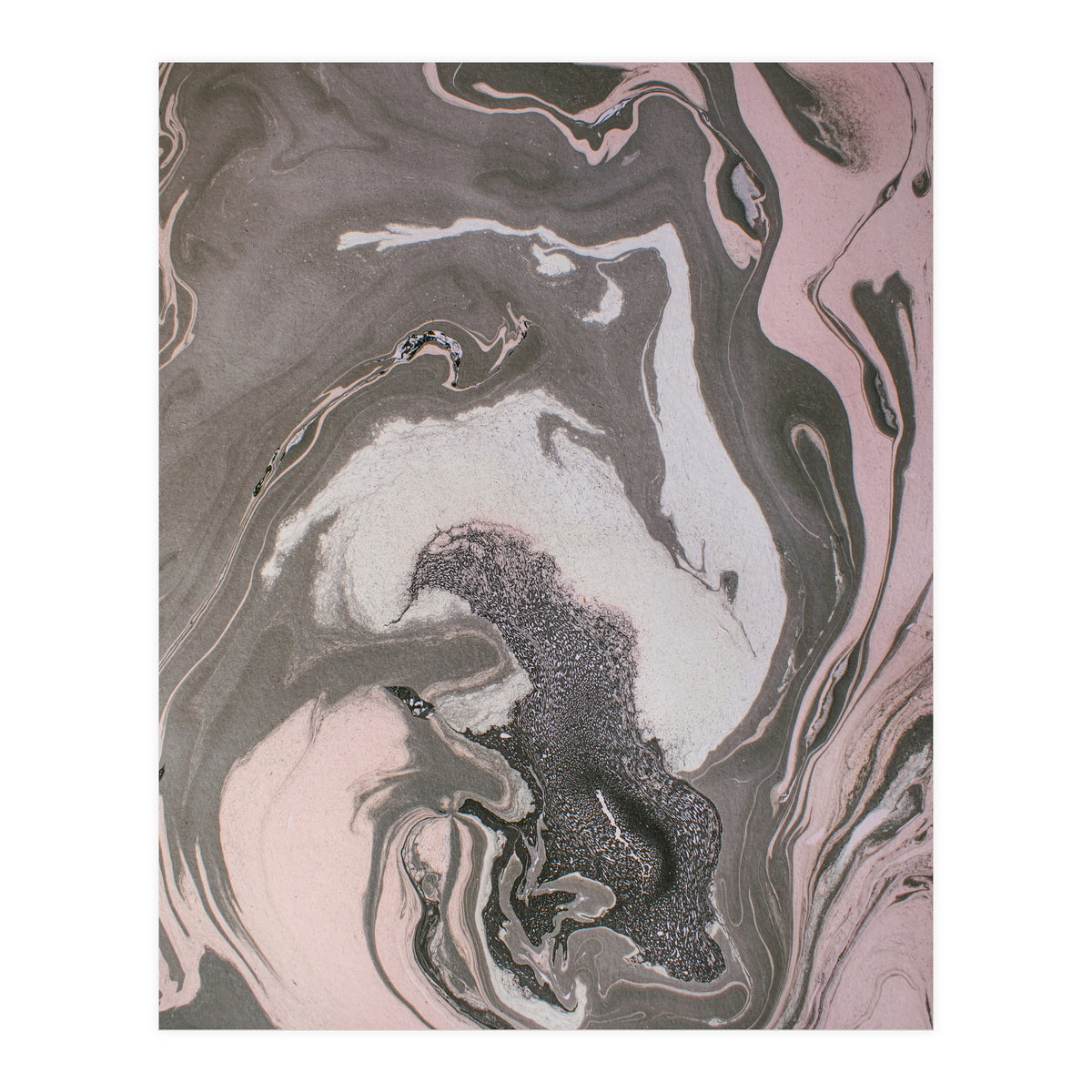 Pink and gray marbled paper  (Print Only)