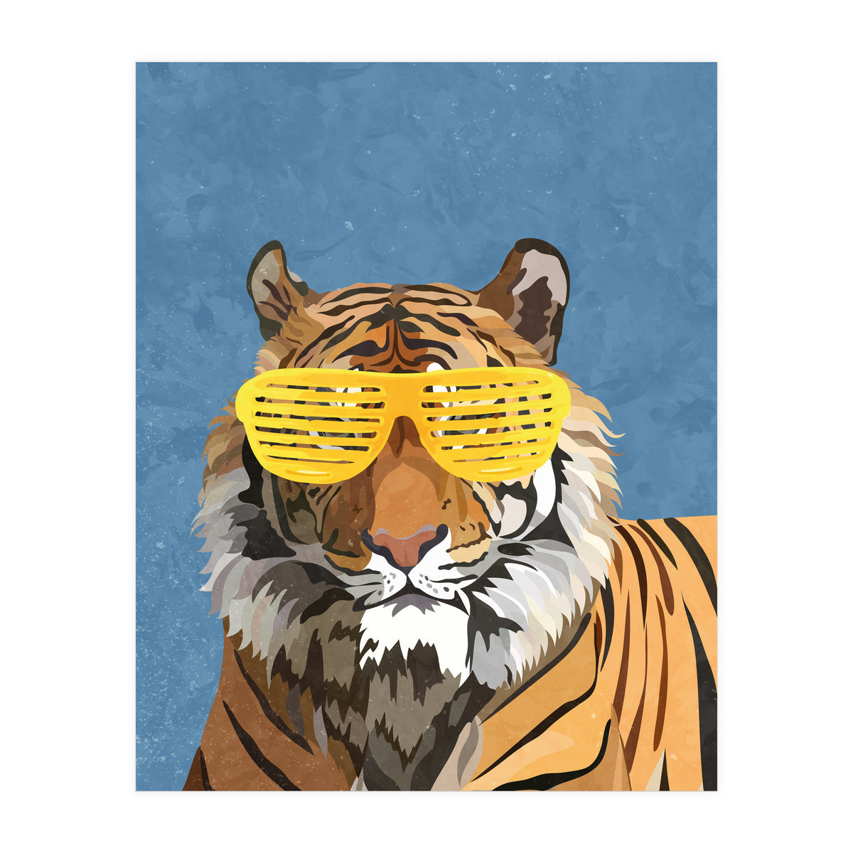Hip Hop Tiger Yellow and Blue (Print Only)