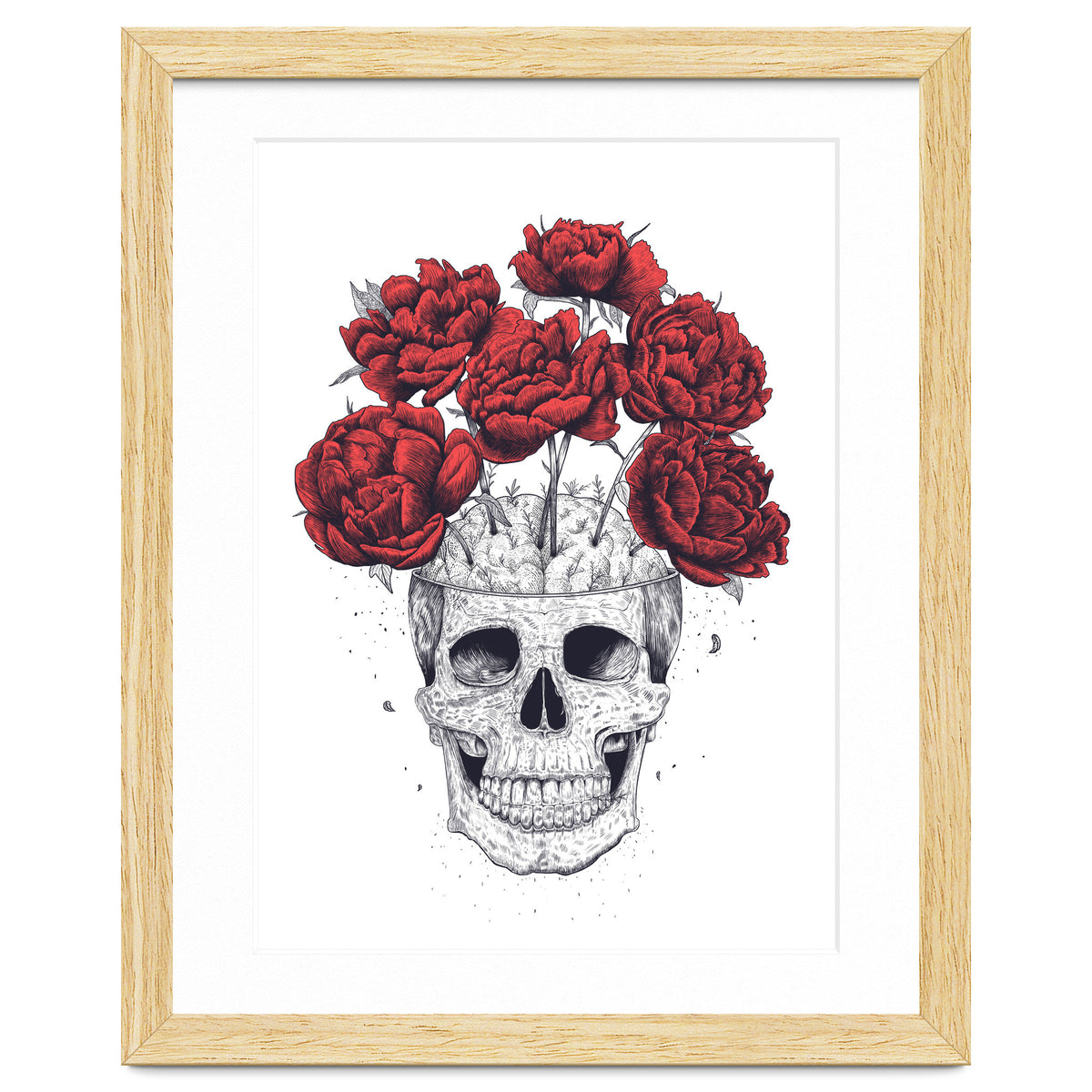 Skull With Peonies