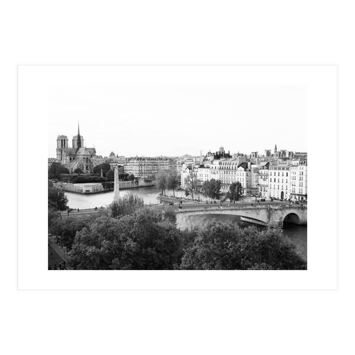 Paris View in Black and White (Print Only)