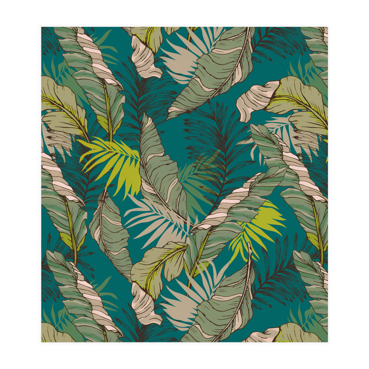 Drawing of wild tropical jungle (Print Only)