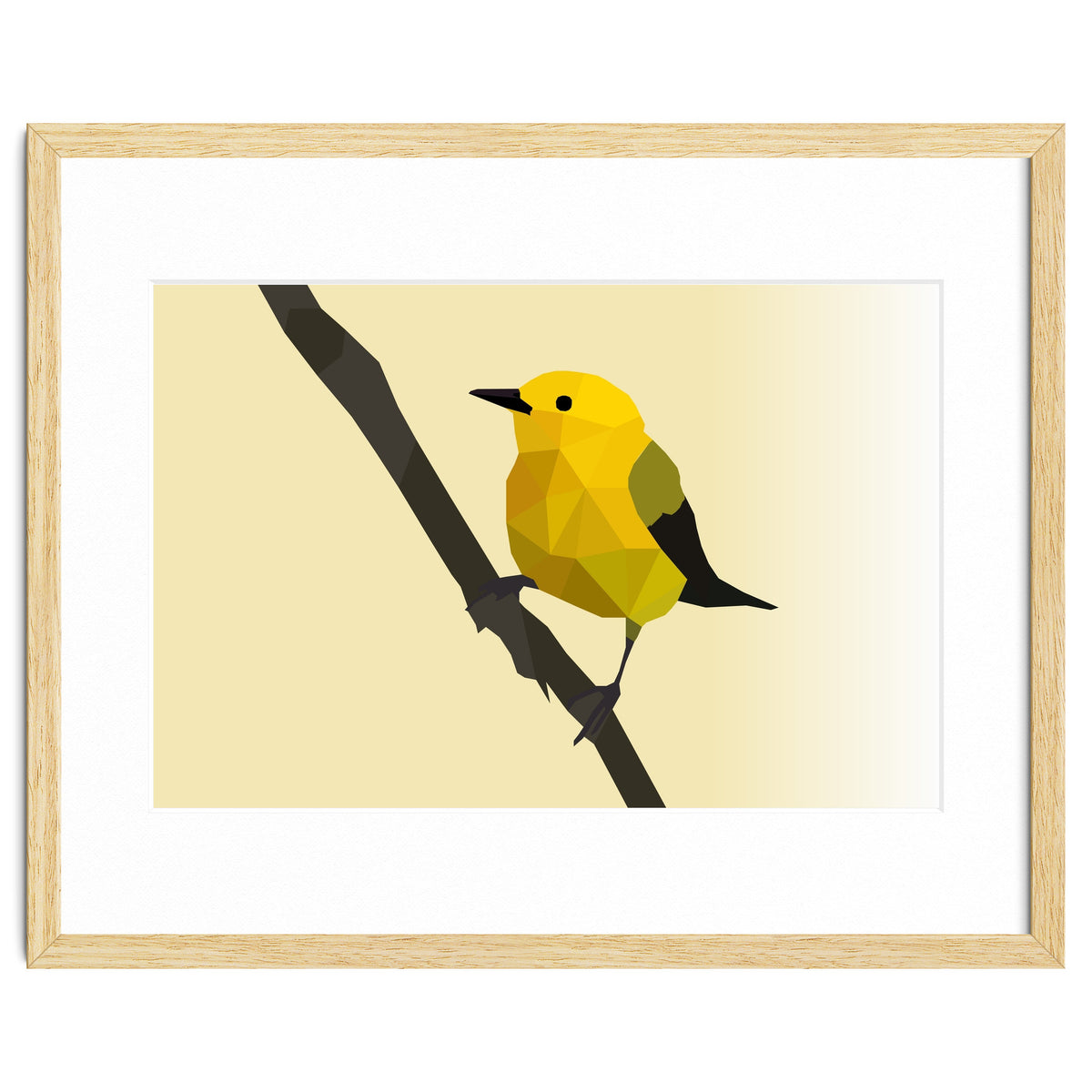 Prothonotary Warbler Low Poly Art