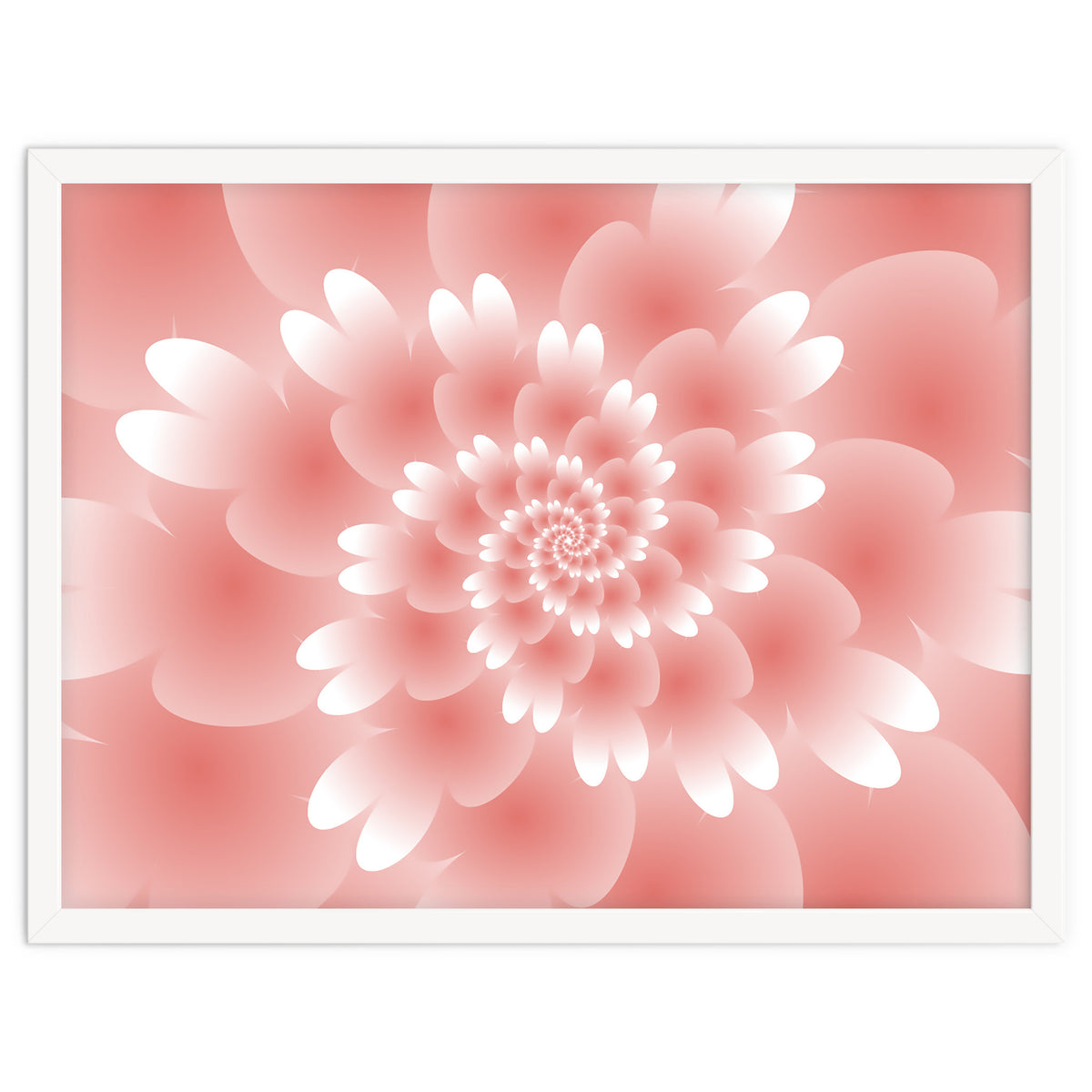 Abstract Orange Spiral Feather 3D ART