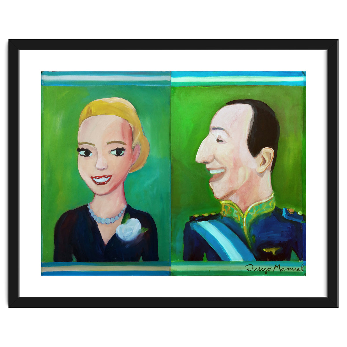 Evita y Juan Perón Díptico
