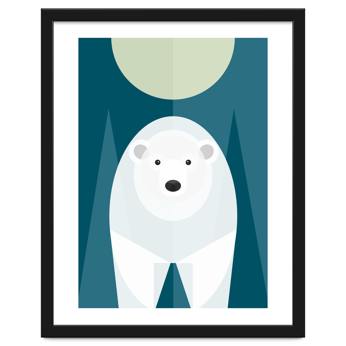 Mid Century Geometric Polar Bear