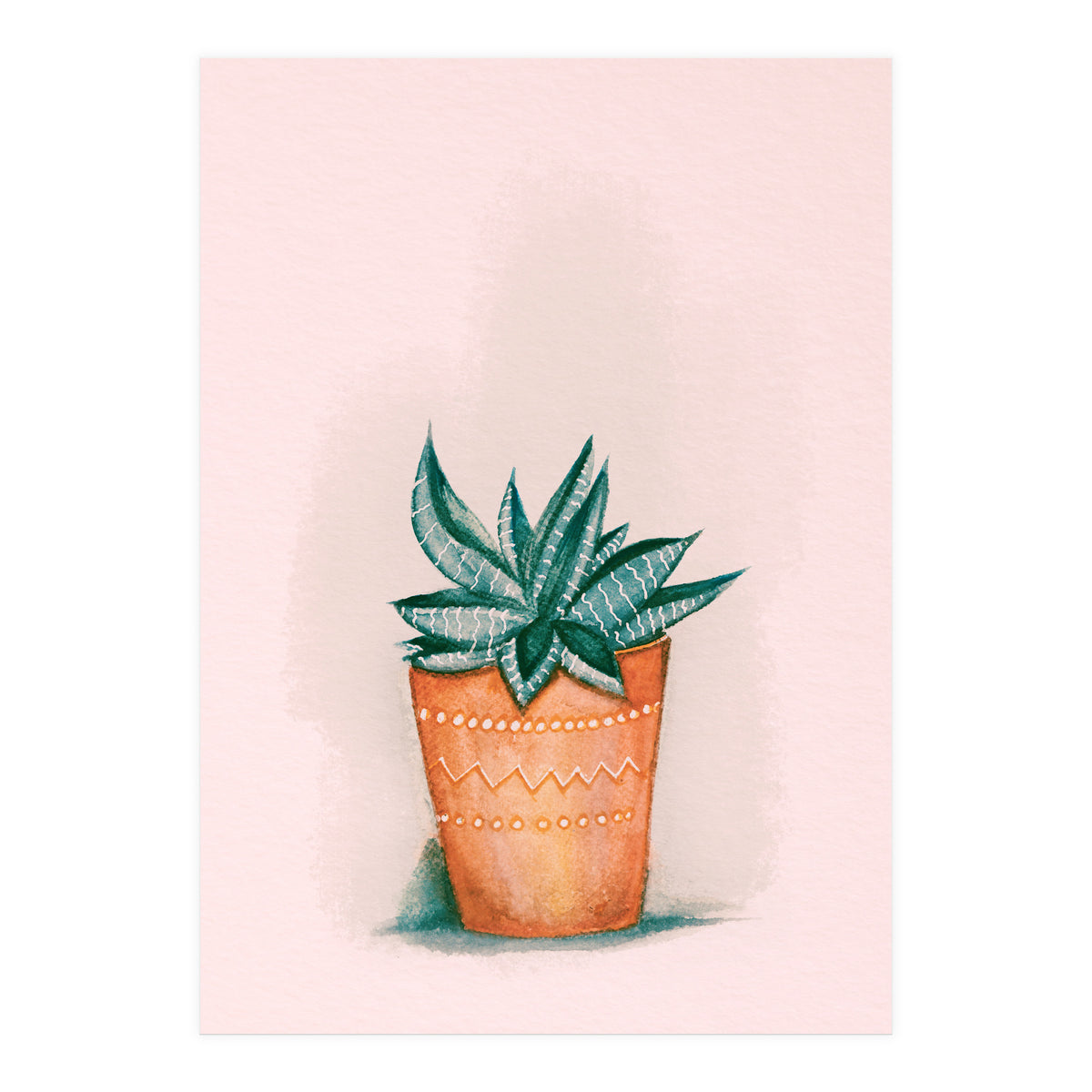 Aloe in orange pot (Print Only)